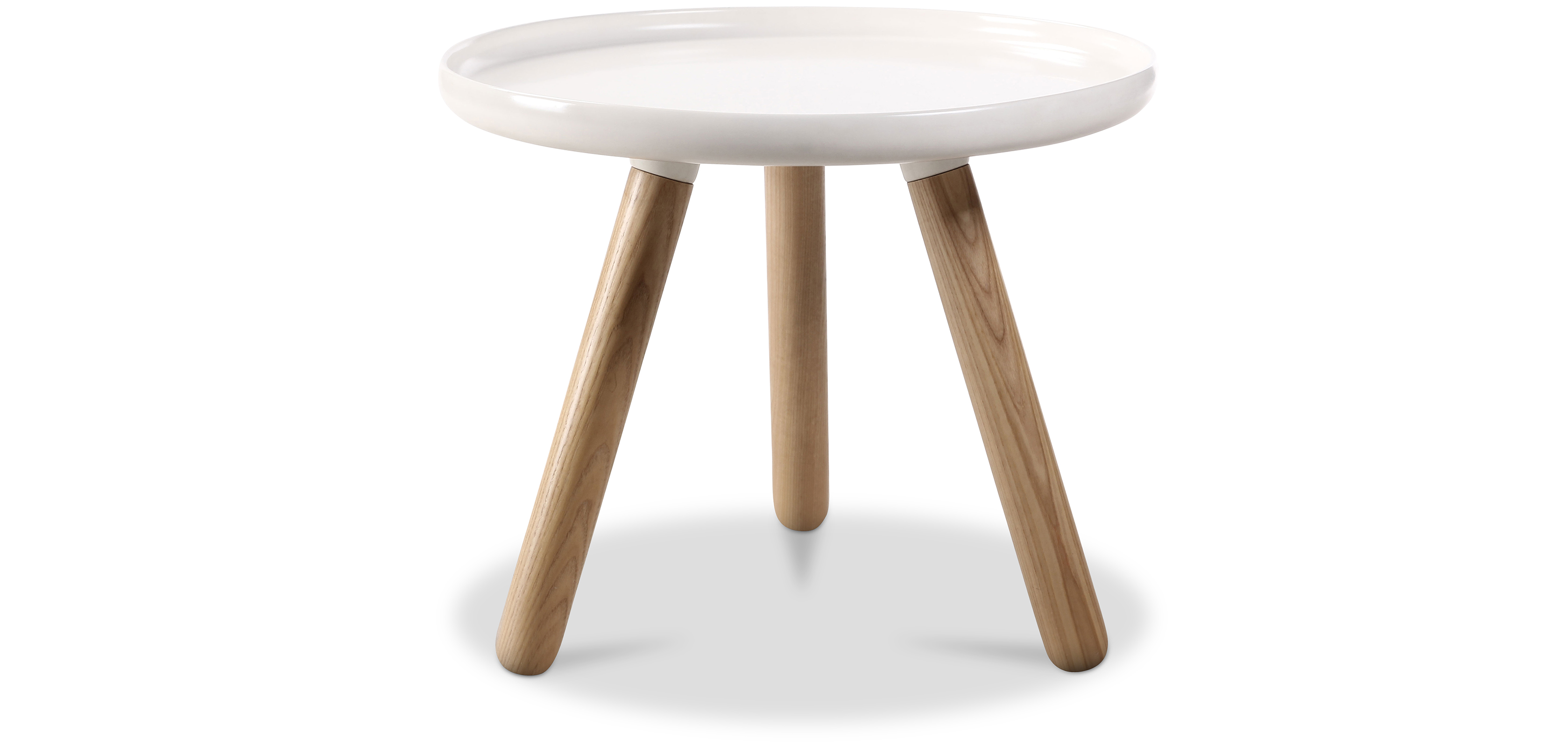 Scandinavian Style Round Coffee Table White Fiberglass