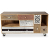 Buy Wooden TV Cabinet - Vintage Design with Print - Midu Natural wood 58493 - in the EU