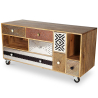 Buy Wooden TV Cabinet - Vintage Design with Print - Midu Natural wood 58493 - prices
