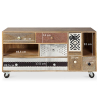 Buy Wooden TV Cabinet - Vintage Design with Print - Midu Natural wood 58493 with a guarantee