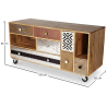 Buy Wooden TV Cabinet - Vintage Design with Print - Midu Natural wood 58493 - in the EU