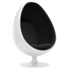 Buy Armchair Ele Chair - White Exterior - Fabric Black 13192 - prices