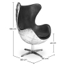 Buy Bold Chair Aviator Armchair - Premium Leather Black 25628 home delivery