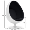 Buy Armchair Ele Chair - White exterior - Faux Leather Black 13193 - in the EU