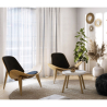 Buy Design Armchair - Scandinavian Armchair - Upholstered in Leather - Luna White 16776 - prices