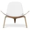 Buy Design Armchair - Scandinavian Armchair - Upholstered in Leather - Luna White 16776 - in the EU