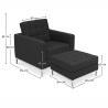 Buy Kanel Armchair with Matching Ottoman - Cashmere Black 16513 - in the EU