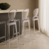 Buy Bar stool with backrest Victoire - 65cm - Design Transparent Transparent 58805 at MyFaktory