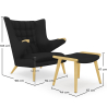 Buy Gerth Armchair with Matching Ottoman Black 16766 - in the EU