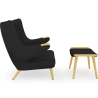 Buy Gerth Armchair with Matching Ottoman Black 16766 at MyFaktory