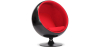 Buy Ballon Chair - Black Shell and Red Interior - Fabric Red 19537 in the Europe
