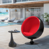 Buy Ballon Chair - Black Shell and Red Interior - Fabric Red 19537 - prices