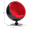 Buy Ballon Chair - Black Shell and Red Interior - Fabric Red 19537 with a guarantee