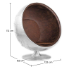 Buy Ball Chair Aviator Armchair - Microfiber Aged Leather Effect Brown 26718 - prices