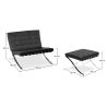 Buy City Armchair with Matching Ottoman - Faux Leather Black 13183 in the Europe