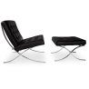 Buy City Armchair with Matching Ottoman - Faux Leather Black 13183 in the Europe