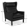 Buy 2204 Armchair - Premium Leather Black 50102 with a guarantee