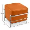 Buy SQUAR Footrest (Ottoman) - Faux Leather Orange 55762 home delivery