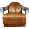 Buy Design Armchair Churchill Lounge - Premium Leather & Steel Steel 48374 - in the EU
