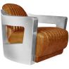 Buy Design Armchair Churchill Lounge - Premium Leather & Steel Steel 48374 at MyFaktory