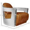 Buy Design Armchair Churchill Lounge - Premium Leather & Steel Steel 48374 at MyFaktory