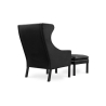 Buy 2204 Armchair with Matching Ottoman - Premium Leather Black 15450 in the Europe