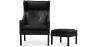 Buy 2204 Armchair with Matching Ottoman - Faux Leather Black 15449 - in the EU