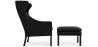 Buy 2204 Armchair with Matching Ottoman - Faux Leather Black 15449 in the Europe