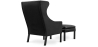 Buy 2204 Armchair with Matching Ottoman - Faux Leather Black 15449 home delivery