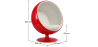 Buy Red Ballon Chair - Faux Leather White 19541 - in the EU