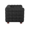 Buy Lukus Armchair with Matching Ottoman - Premium Leather Black 13187 - prices