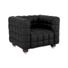 Buy Lukus Armchair with Matching Ottoman - Premium Leather Black 13187 - in the EU