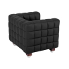 Buy Lukus Armchair with Matching Ottoman - Premium Leather Black 13187 at MyFaktory