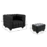Buy Lukus Armchair with Matching Ottoman - Premium Leather Black 13187 home delivery