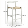 Buy Rope Design Bar Stool Boho Bali - 75cm - Wood White 99958406 - in the EU