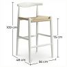 Buy Rope Design Bar Stool Boho Bali - 75cm - Wood White 99958406 - prices