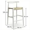 Buy Rope Design Bar Stool Boho Bali - 75cm - Wood White 99958406 - prices