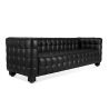 Buy Design Sofa Lukus (3 seats) - Faux Leather Black 13255 - prices
