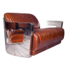 Buy Design Sofa Churchill Lounge - 2 places - Premium Leather & Stainless Steel Vintage brown 48369 - prices