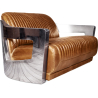 Buy Design Sofa Churchill Lounge - 2 places - Premium Leather & Stainless Steel Vintage brown 48369 in the Europe