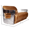 Buy Design Sofa Churchill Lounge - 2 places - Premium Leather & Stainless Steel Vintage brown 48369 home delivery