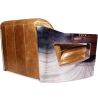 Buy Design Sofa Churchill Lounge - 2 places - Premium Leather & Stainless Steel Vintage brown 48369 home delivery