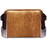 Buy Design Sofa Churchill Lounge - 2 places - Premium Leather & Stainless Steel Vintage brown 48369 with a guarantee