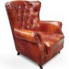 Buy Design Armchair Churchill Lounge - Premium Leather & Wood Vintage brown 48375 at MyFaktory