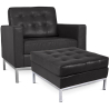 Buy Kanel Armchair with Matching Ottoman - Faux Leather Black 16514 at MyFaktory