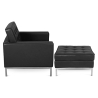 Buy Kanel Armchair with Matching Ottoman - Faux Leather Black 16514 - prices