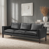 Buy Design Sofa 2213 - 3 seater - Faux Leather Black 13927 - prices