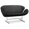 Buy Design Sofa - Swin Sofa (2 seats) - Premium Leather Black 13913 - prices