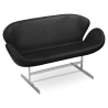Buy Design Sofa - Swin Sofa (2 seats) - Premium Leather Black 13913 at MyFaktory