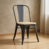 Buy Bistrot Metalix Chair Square Wooden - Metal Black 32897 at MyFaktory